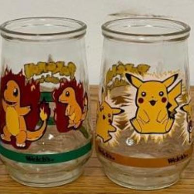 (4) 2004 Welch's Pokemon Glasses And (2) Peanuts Glasses