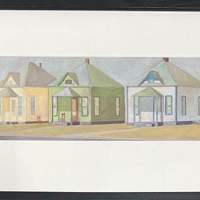 Christine Martell " Cherry Street" 2003 Original Pastel In Frame