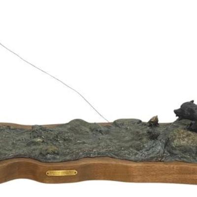 Barney Jensen 2003 " Winner Take All" 40" Bronze Sculpture No. 3 On Wood Base With Original Crate 
