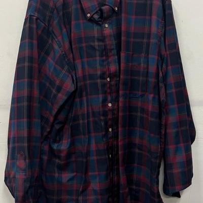 Vintage Pendleton 100 Percent Wool Men's XL Long Plaid Button Up Shirt