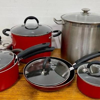 Martha Stewart Red Pots And Pans, All Clad 10 Quart Stock Pot, And More