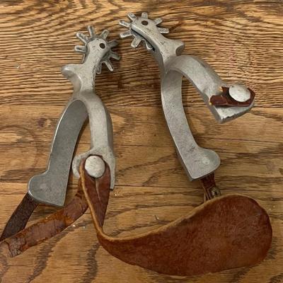 Vintage Pair Of Aluminum Spurs Stamped Hong Kong (As Is)