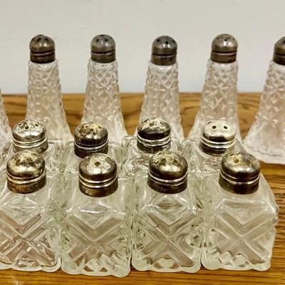 (6) Sterling Silver Top Salt Shakers And (8) Silver Plate Top Salt Shakers (as Is)