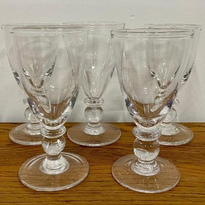 (5) Simon Pierce Hand Blown Goblets 