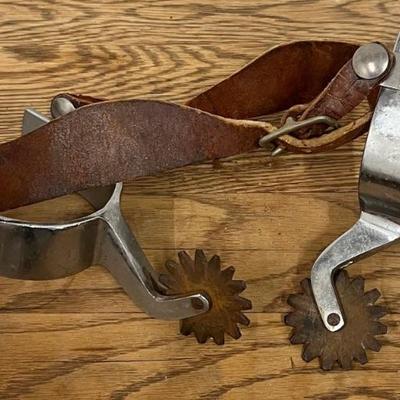 Vintage Pair Of Crockett Renadle Aluminum Spurs