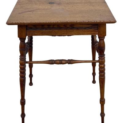 Antique Hand Carved Oak Side Table 