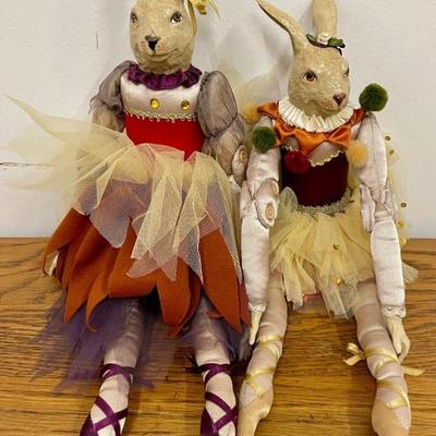 Pair Of Wayne Kleski Ballerina Bunnies -  (1) As Is