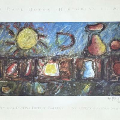 SIGNED JUAN RAUL HOYOS POSTER | Unframed, signed in pen lower right "to Frank, cordially Hoyos" - h. 20 x w. 27 in (sheet)

