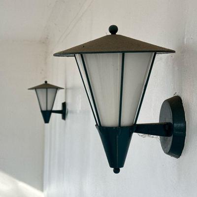 (2pc) Outdoor Wall Sconces | Light fixtures. - h. 11 x w. 10 x d. 10 in

