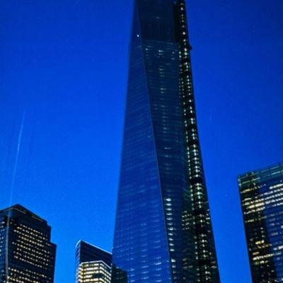 FRANK RITTER (American, 1946-2023) PHOTOGRAPH | Freedom tower at night. h. 10 x 7 in., sight. - h. 22 x w. 18 in (frame)

