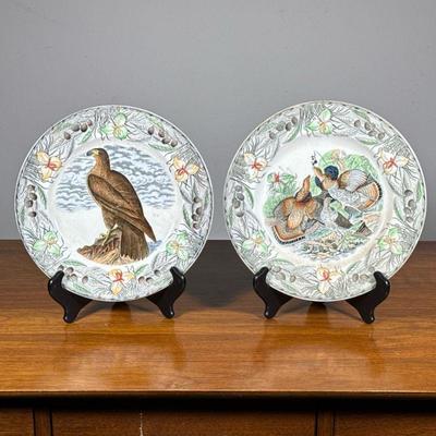 (2pc) Pair Audubon Plates | Adams England The Birds of America plates from original drawings by John James Audubon, including the Ruffed...