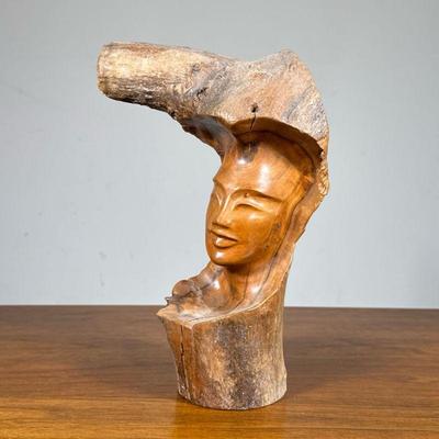 Hawaiian Milo Wood Carving | Signed on the bottom. - h. 10.75 x w. 8.5 in

