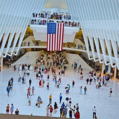 FRANK RITTER (American, 1946-2023) PHOTOGRAPH| American flag in Memorial Hall. 15.5 x 19.5 sight - h. 22.5 x w. 32.5 in (frame)

