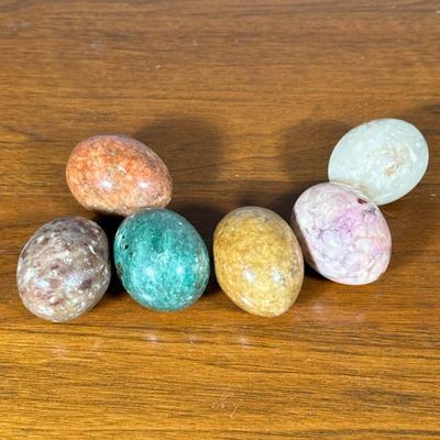 (6pc) Russian Stone Eggs | Colorful stone eggs.

