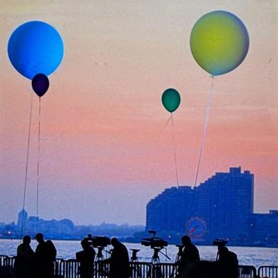FRANK RITTER (American, 1946-2023) PHOTOGRAPH | Colorful balloons. h. 10 x 8 in., sight - h. 21 x w. 17.5 in (frame)

