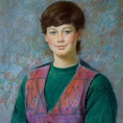 Joe Hing Lowe (b. 1934) | Pastel portrait of a young woman. Signed lower left. Sight 19.25 x 15.25 in. - h. 25.75 x w. 21.5 in (frame)