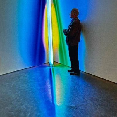 FRANK RITTER (American, 1946-2023) PHOTOGRAPH | Colorful light exhibit. 9.5 x 7 in., sight - h. 21 x w. 17.5 in (frame)

