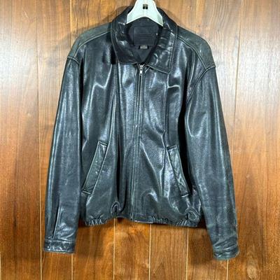 Coach Leather Jacket | Men’s black leather jacket by Coach, size medium.