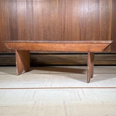 Pine Bench | Country pine bench with peg construction. -h. 19 x l. 57 x d. 13 in