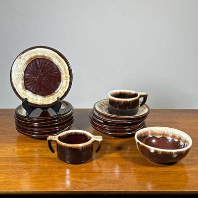 (15pc) Pfaltzgraff USA DISHES |Including 12 small plates or saucers, a small bowl (dia. 5.75 in.), a cup, and a double handled cup. -...