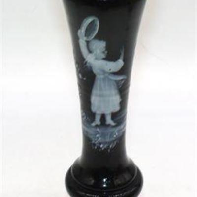 Lot 085   
Mary Gregory enamel glass vase