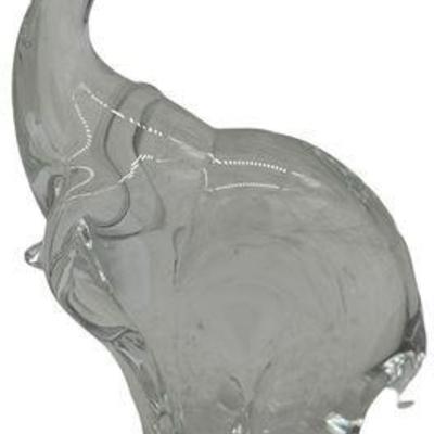 Lot 710   
Art Glass Elephant Paperweight Trunk Up