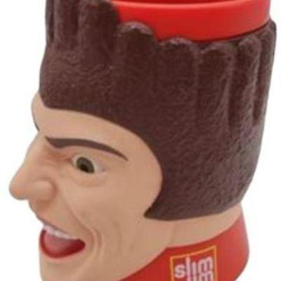 Lot 087   
Slim Jim Guy Head Face Promotional Beef Jerky Stick Display Mug Cup