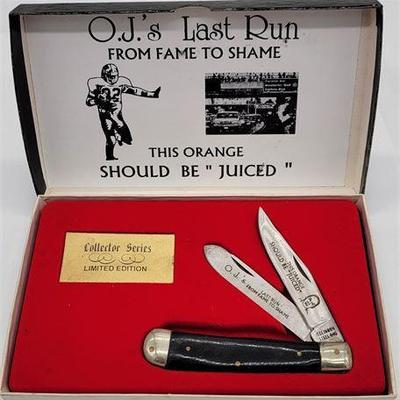 Lot 012   
Solingen 440 Steel "OJ" Novelty Pocket Knife W/ Display Box