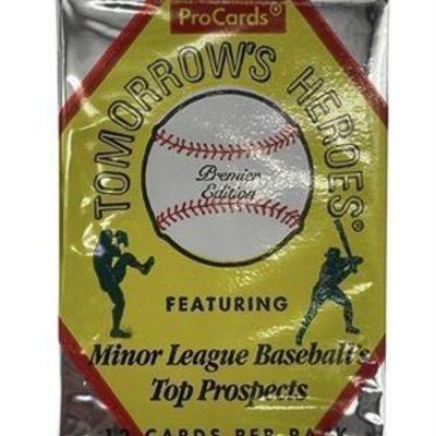 Lot 794  
1991 Procards “Tomorrow’s Heroes” Minor League Top Prospects Baseball Card Pack