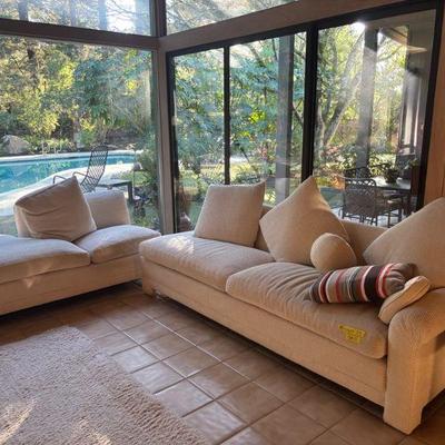 2 piece sectional sofa 88x36Dx27H, SH 17, 60x30x27 SH 17