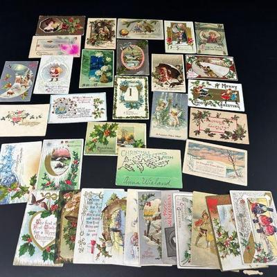 Vintage christmas lot of post cards set b