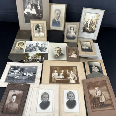 Large lot of vintage cabinet card photos group 83