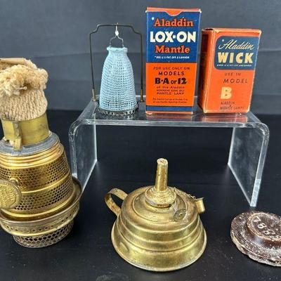 5 vintage oil lamp wicks and supplies