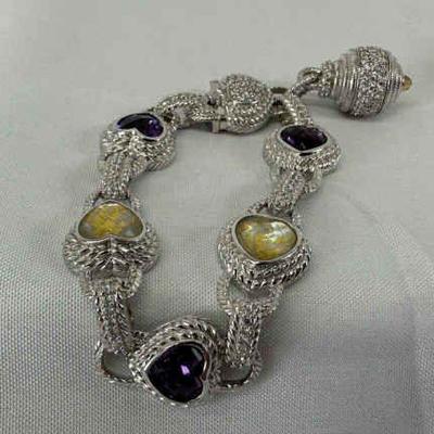 Judith ripka amethyst 925 bracelet 2 5 w