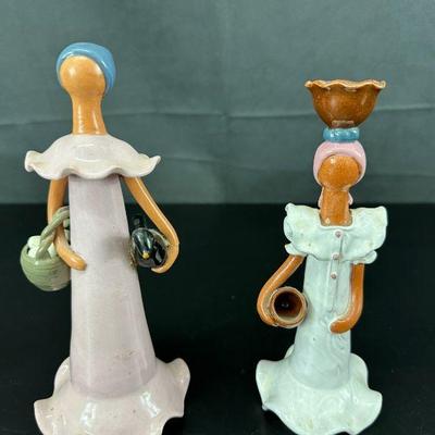 2 vintage dominic republic faceless statues