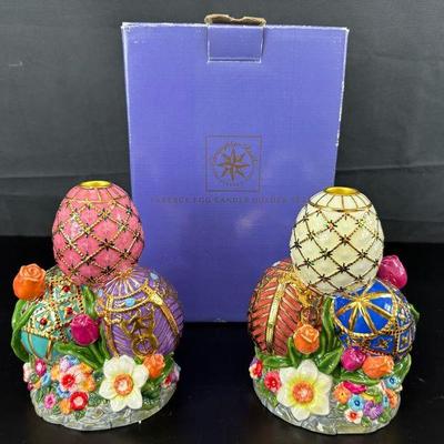 Christopher radko easter faberge egg candle holder set
