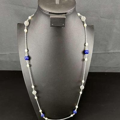 Judith ripka laois pearls necklace 925 50g with stones