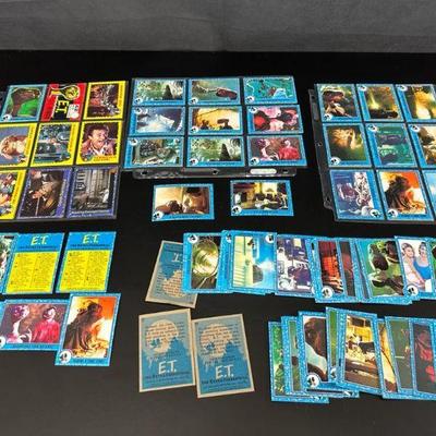 Collectable cards from movie et and gremlins