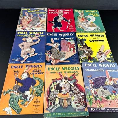 9 uncle wiggily large paper story books