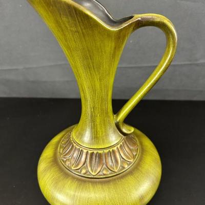 Large 12 ingreen matte decorative pottery vase