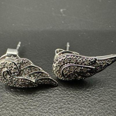 Affinity diamond 925 pierced earrings jeweler verified 3g with stones
