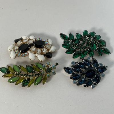 Vintage rhinestone brooches