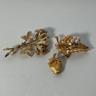 3 Brooches - Florenza, Lisner & rifari