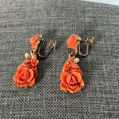 Coral earrings