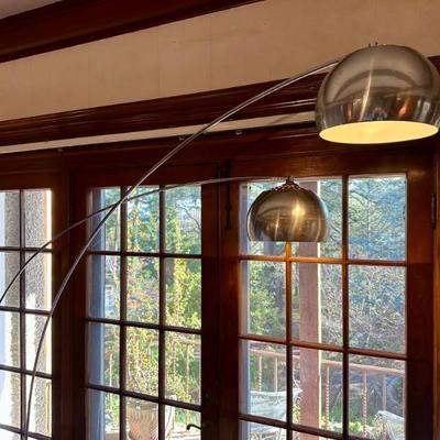 Arco Mid Century Chrome Ball Lamps "Pair"
