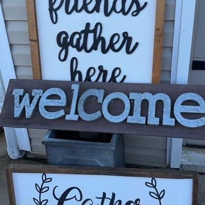 Rustic Wooden Framed Sign Trio