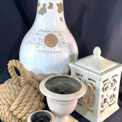 Large Vase With Planters And Candleholder