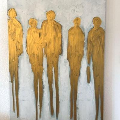 Large Painted Art On Canvas