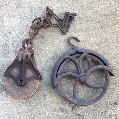 Vintage Pulley Pair