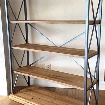 Restoration Hardware Wood And Steel Shelving
